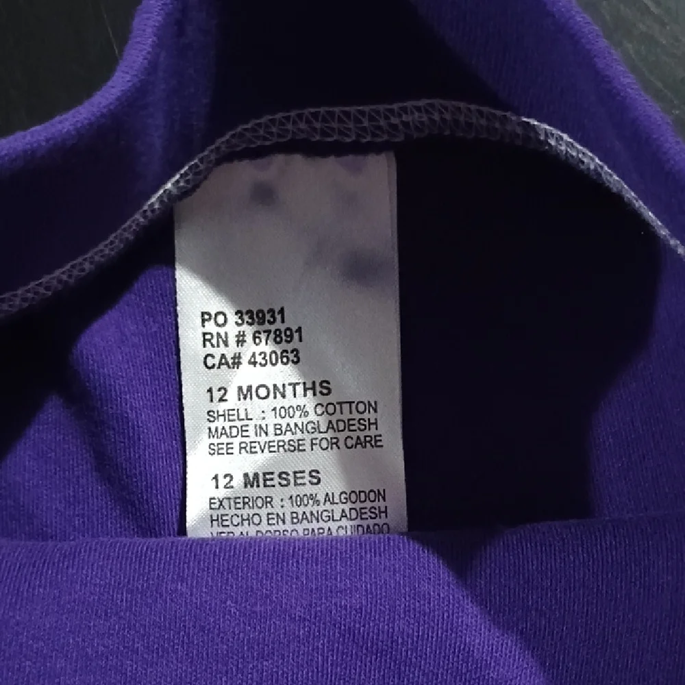 NFL Vikings Purple and White Baby Outfit